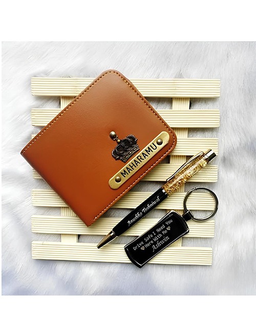 Leather Wallet 3-in-1 Personalized Gift Set