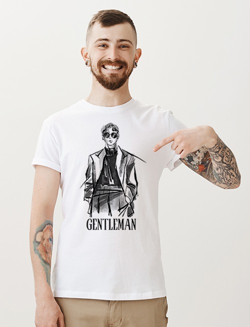 Gentleman Graphic T-Shirt – Classic & Stylish Look