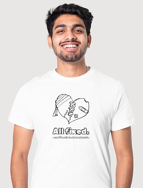 All Fixed Heart Graphic T-Shirt – Healing & Hopeful Design